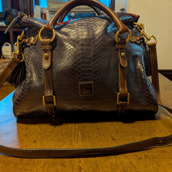 Rare Vintage Dooney And Bourke Large  Florentine Snakeskin Bag - Picture 10 of 12